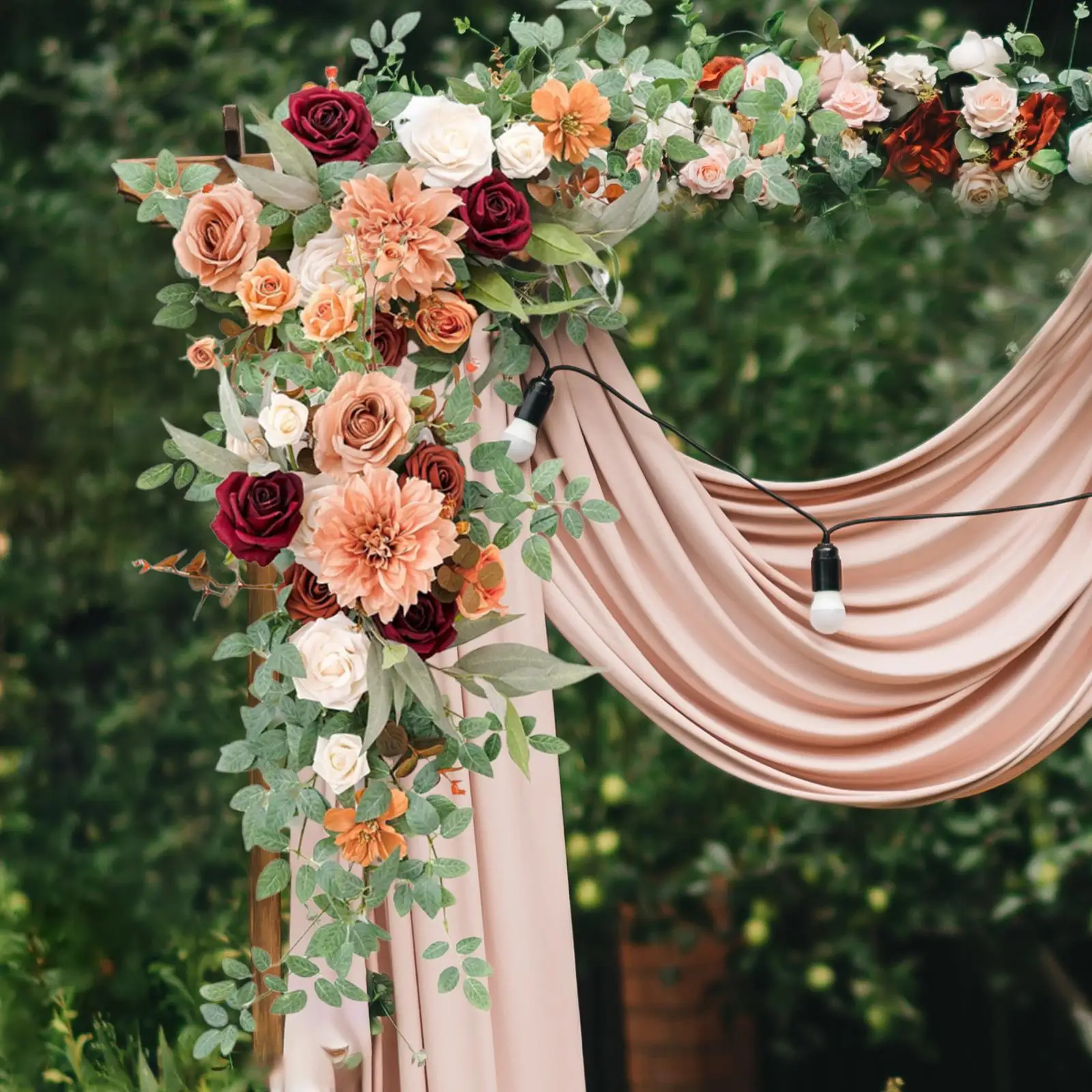 

2 штуки: Цветы для спинок свадебных стульев в стиле фермерского дома, зеленые листья, свадебные цветы для дня рождения, юбилея, церемонии, приема гостей, вечеринки