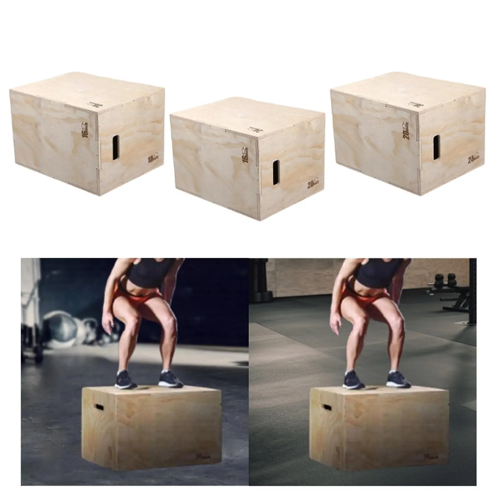 Wood Box, Step up Box Exercise Equipment Plyometric, Plyometric Jump Case Jumping Agility Case ,