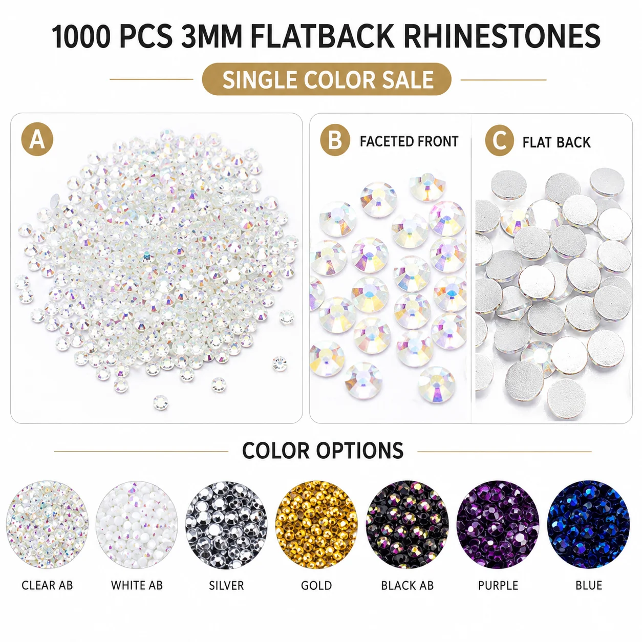 1000Pcs/Lot 3mm Round Resin Rh - The Art And Craft Of Jewelry recension och pris