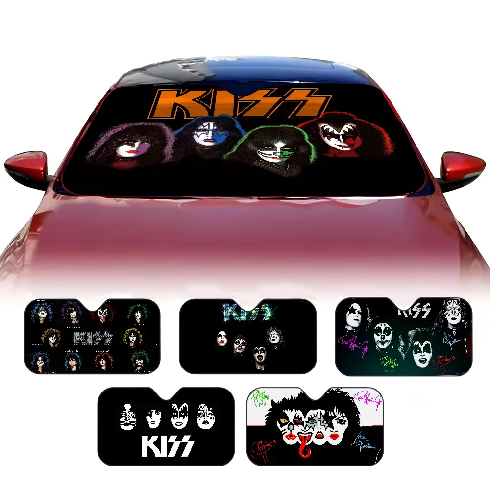 

K-Kiss Band Car Sun Shade Front Window Sunshade for Most Sedans SUV Blocks Max Uv Rays Keep Your Vehicle Cool