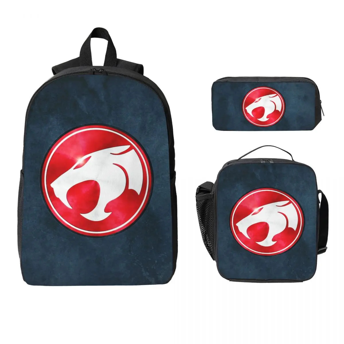 

Thundercats Backpack Student BookBag School Bag Computer Shoulder Bags 3ps Insulated Lunch Bag Pencil Case