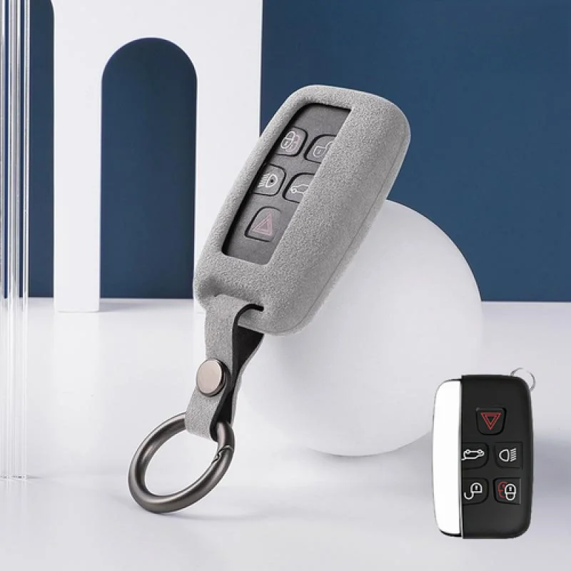 غطاء حافظة مفاتيح السيارة من الجلد السويدي A+ لسيارة لاند روفر رينج روفر سبورت لسيارة جاكوار XF #4