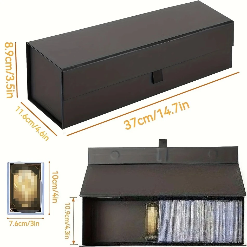 พับกล่องการ์ดได้อย่างรวดเร็วสําหรับการ์ดแขนกุดเกมกระดานกล่องเก็บการ์ดซื้อขายพร้อมฝาปิดแม่เหล็กสําหรับการ์ด MTG Sport