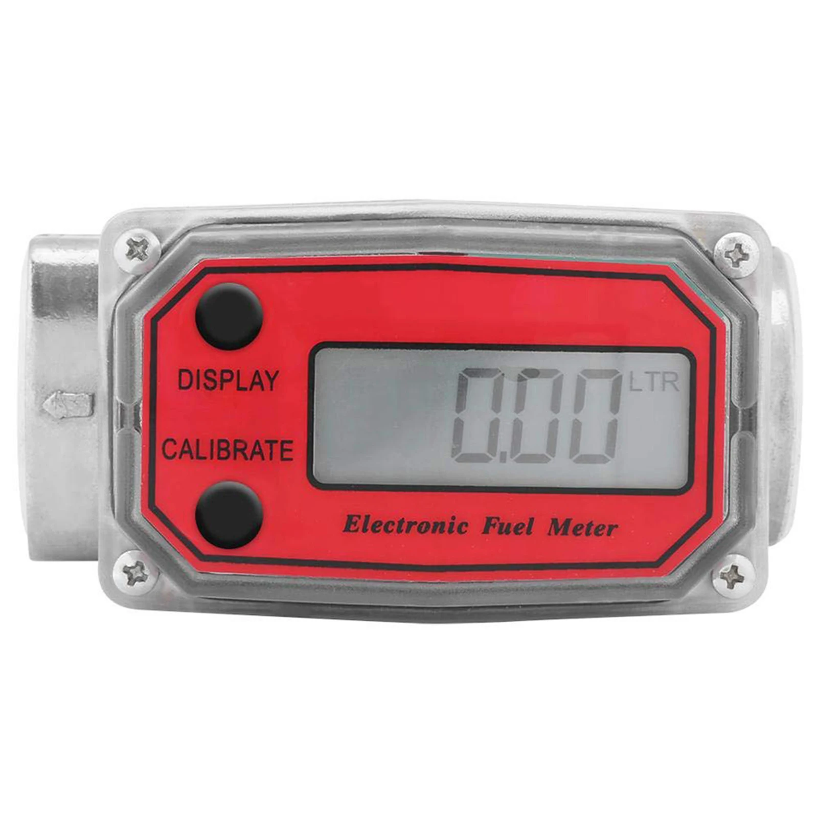 Digital Turbine Flow Meter Aluminum Alloy LCD Display Oil Fuel Flow Meter for Measuring Gasoline Diesel Kerosene