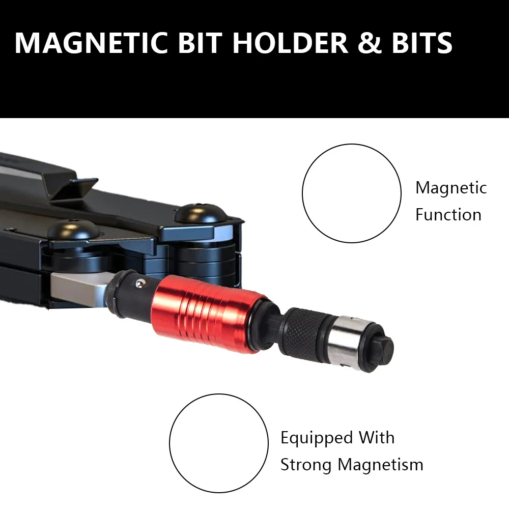Pivoting Drill Screwdriver Bit Holder Extender for Leatherman MUT/EOD/Skeletool/CX/Wave/Surge/Charge AL view 3