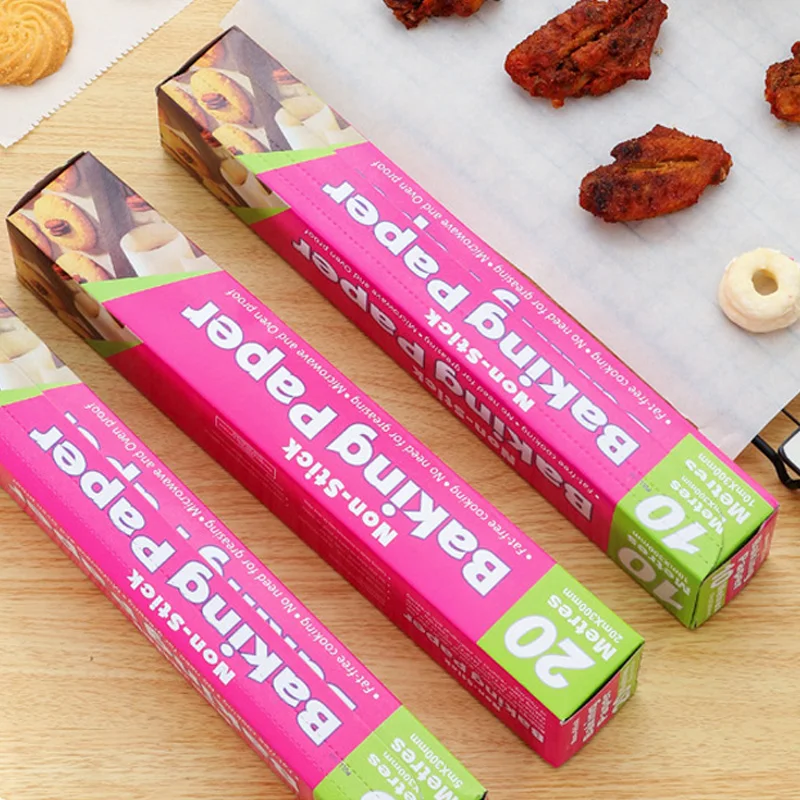 5/10/20/35 متر الغذاء الصف زيت السيليكون ورقة الخبز المنزل التعبئة والتغليف ورقة البرشمان مستطيل فرن النفط ورقة ورقة مخبز شواء الطرف