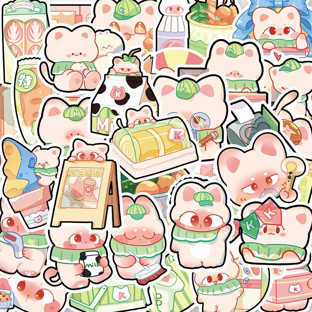 

10/40pcs Cute Cat Decorative Sweet Home Cat Stickers For Decal Snowboard Laptop Luggage Car Fridge Cute PVC Stickers