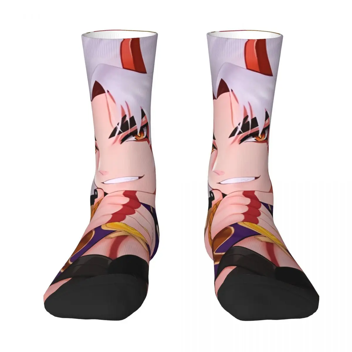 Arataki Itto Genshin Impact Fashion Socks Autumn Stockings Novelty Men Warm Soft Socks Graphic Climbing Anti Skid Socks