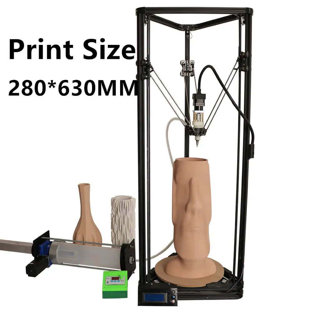 

TC 280 Pottery clay 3D printer 2L capacity with super large size and height of 630mm kit DIY