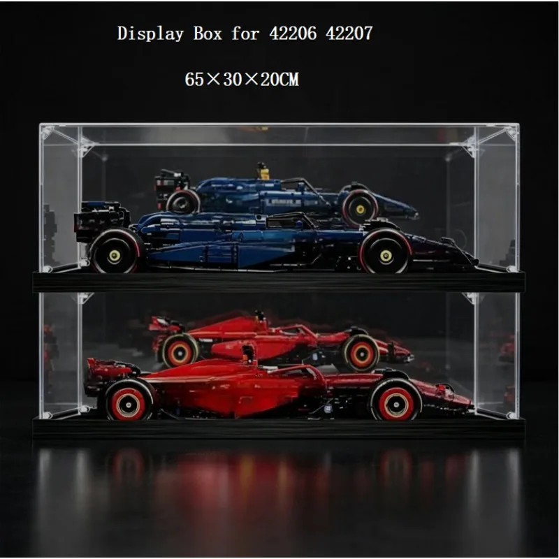 Acrylic Display Box For 42141 42171 42206  42207 Racing Car Model  Collectible Figure Storage Showcase Box Model Not Included