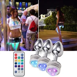 Telecomando cambia colore LED lampada Plug anale ano Dilatation luminoso Butt Plug masturbatore coppie flirtare giocattoli del sesso per le donne