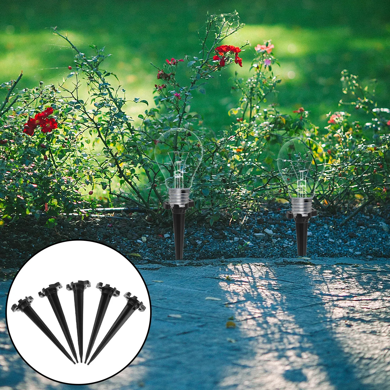 50 Pack Solar Light Stakes Heavy Duty Plastic Ground Spikes for Garden Pathway Driveway Landscape Lights