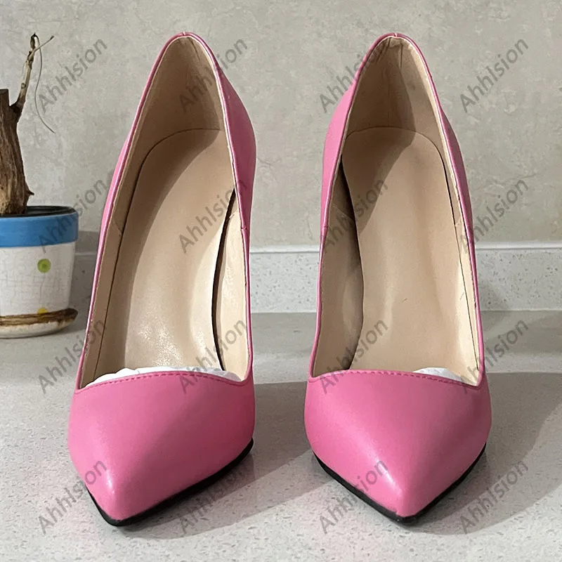 Ahhlsion Real Photos Women Summer Pumps Comfort Wedges Heels Pointed Toe Pretty Black Casual Shoes Ladies US Plus Size 5-15