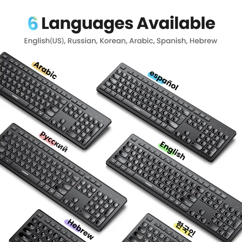 Imagen 2 del producto UGREEN-teclado inalámbrico para ordenador portátil, teclado de 2,4 GHz con 104 teclas de diseño para Windows, Mac OS, accesorios de PC, inglés, ruso, Coreano
