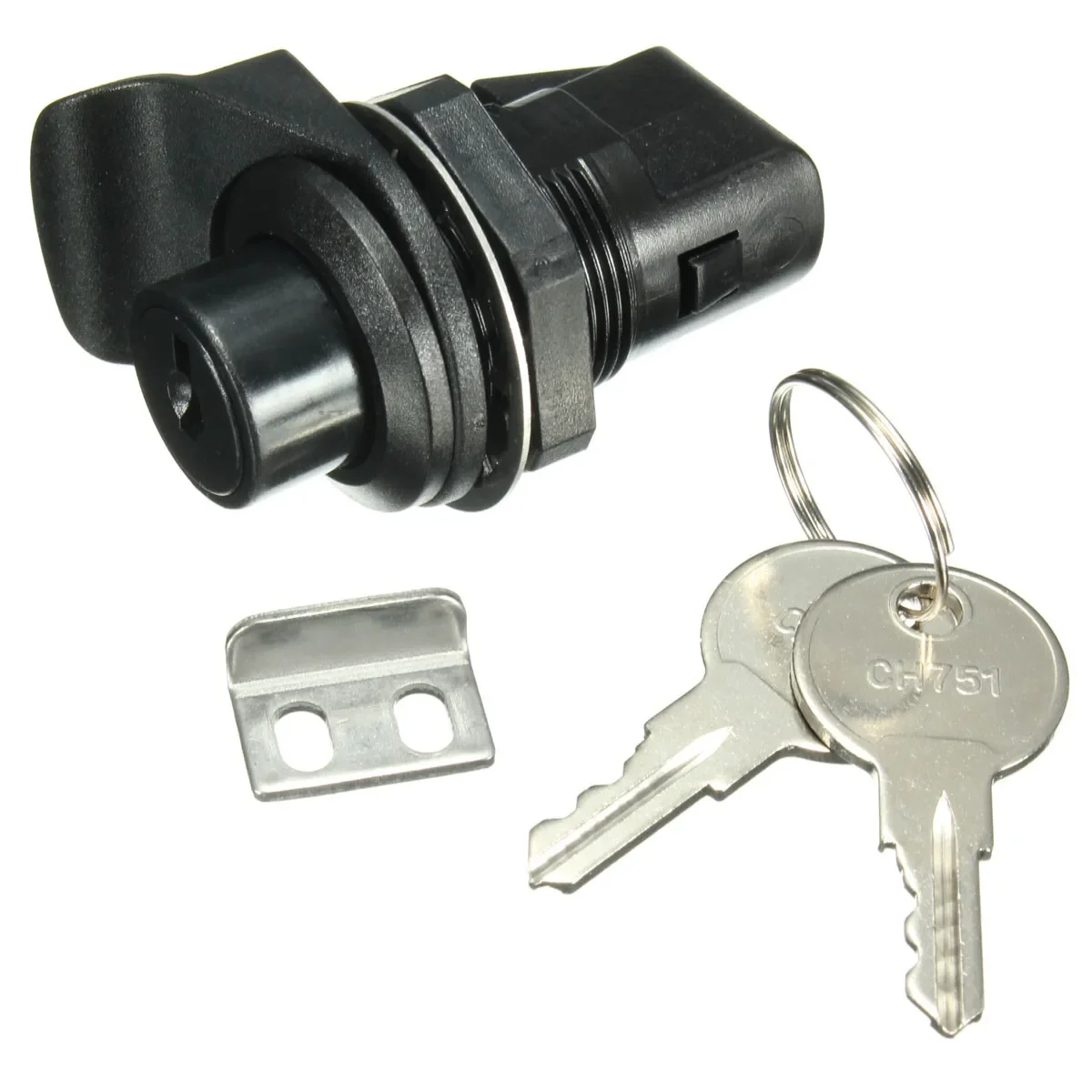 1 Set Push Button Latch Plastic with Key For Motorcycle Boat Glove Box