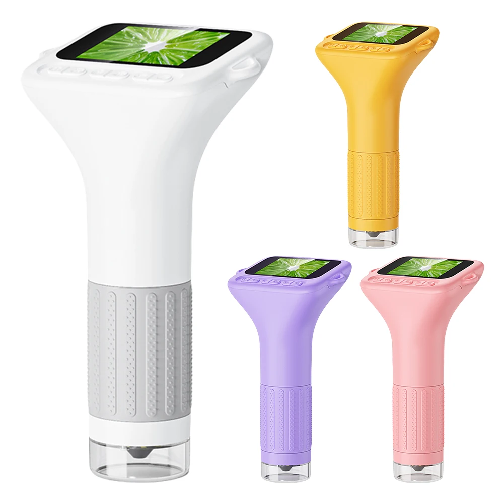 어린이를위한 현미경 2 인치 IPS 스크린 디지털 현미경 어린이 현미경 과학 실험을위한 휴대용 현미경 카메라