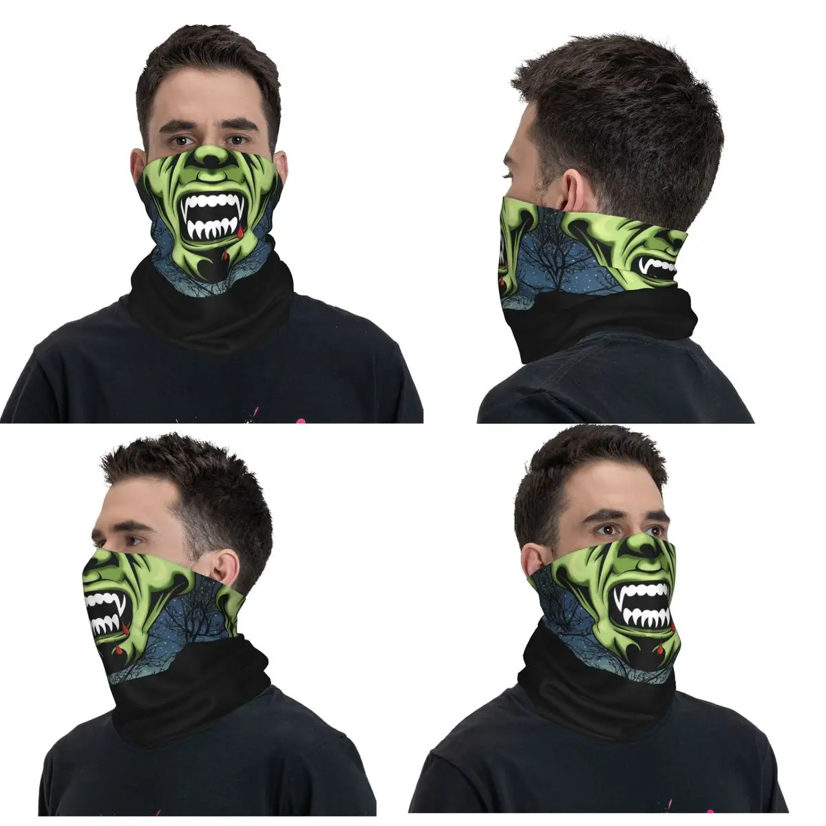 Mask - Halloween Vampire Bandana Neck Cover Printed Wrap Scarf Warm FaceMask Running Unisex Adult Washable