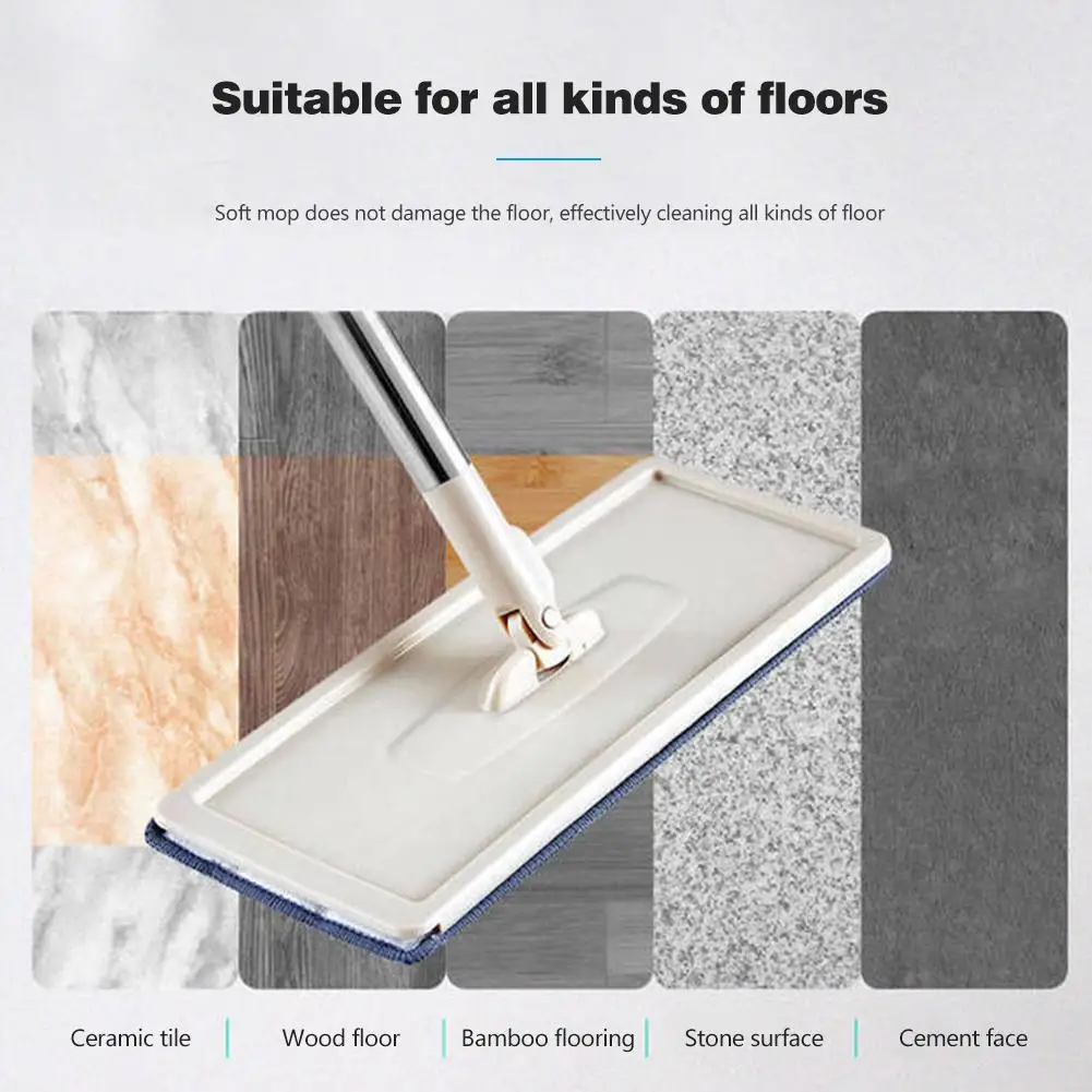 Microfiber Rotating Head Household Microfiber Mop Heads Cleaning Cloth Replacement Mop Multi-function Stickable Housework Tools