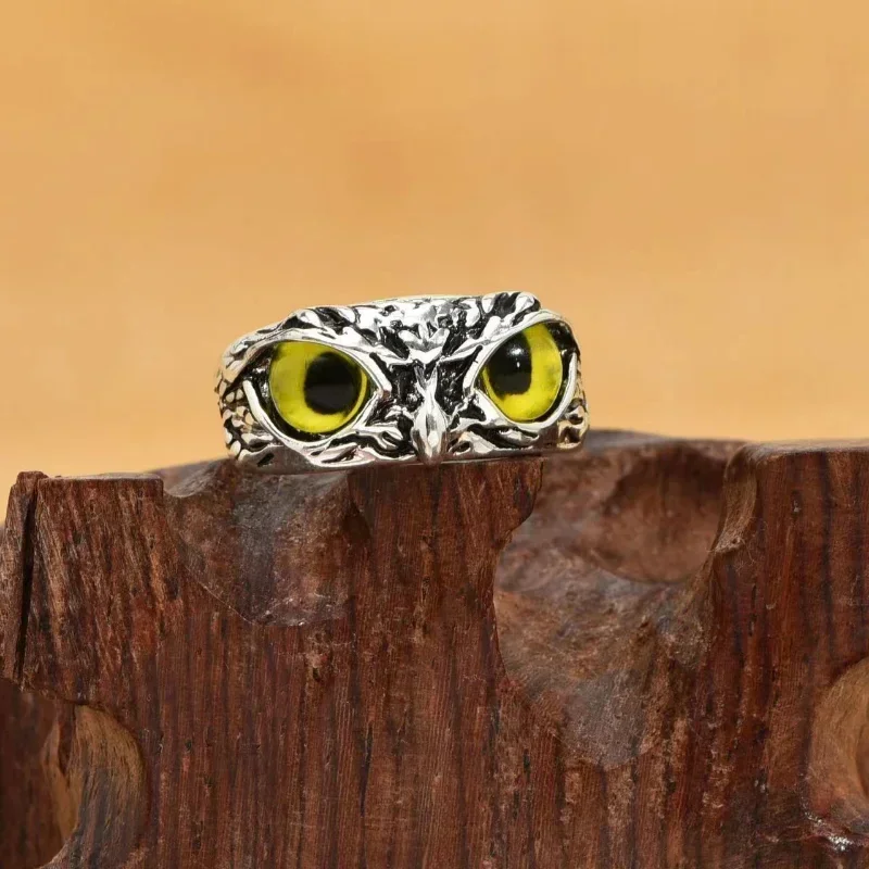 Vintage Devil Owl Eye Ring Novelty Decoration