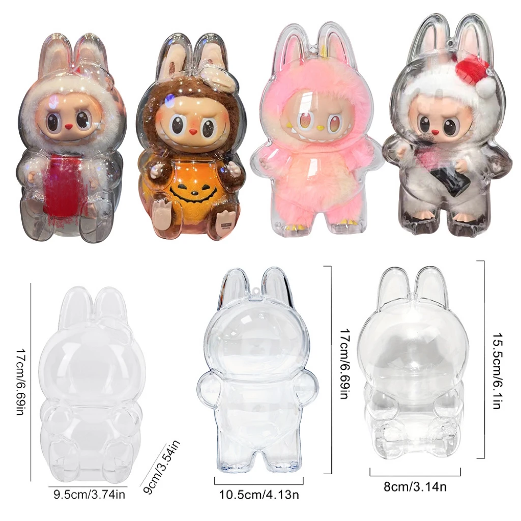 1PC Protective Case For Labubu Protector Cover Dustproof Cover Storage Box Backpack Hanging Decoration