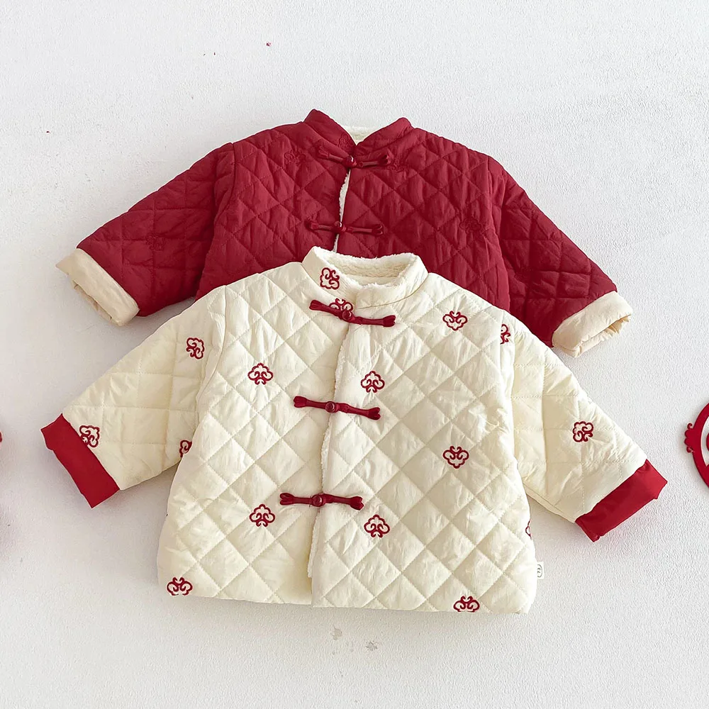 معاطف شتوية للفتيات من الصوف ملابس صينية تقليدية دافئة سترات خارجية للأطفال الصغار لعيد الميلاد ورأس السنة الجديدة #1