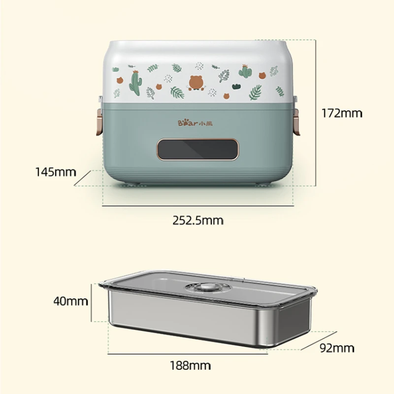 Bear electric lunch box microcomputer reservation large-capacity convenient automatic power off can be plugged in for heating