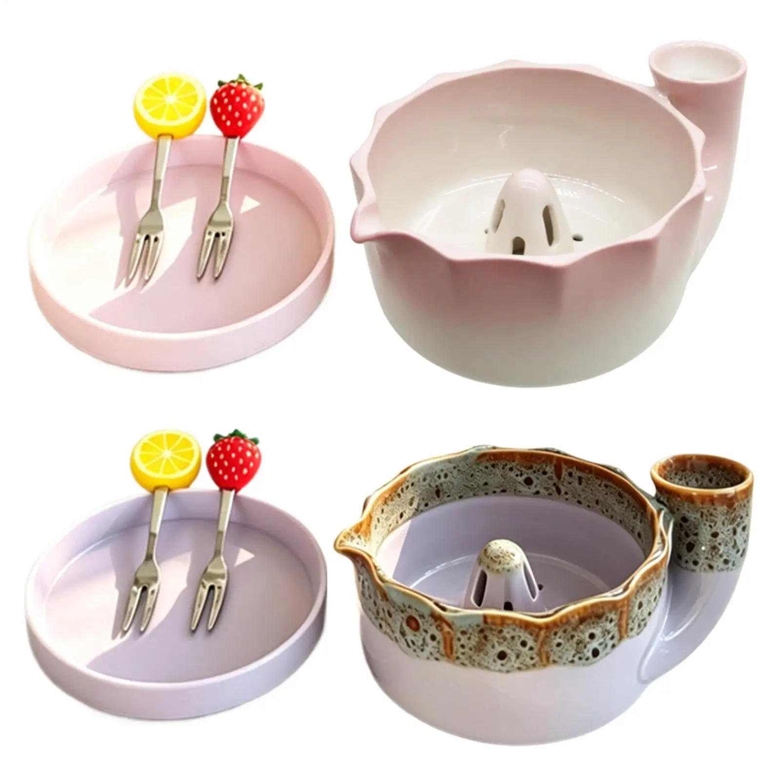 Berry Washing Bowl Ceramic Rinse Washer Spinner with Raised Center Produce Washing Bowl for Strawberries Raspberries Grapes