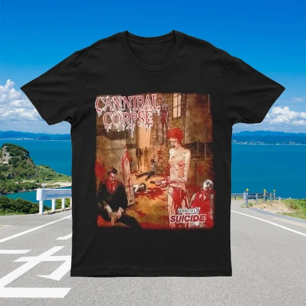

Новинка CANNIBAL CORPSE 2025 года — Галерея самоубийц с принтом, унисекс, тренд уличной моды, с короткими рукавами, круглый вырез из чистого хлопка