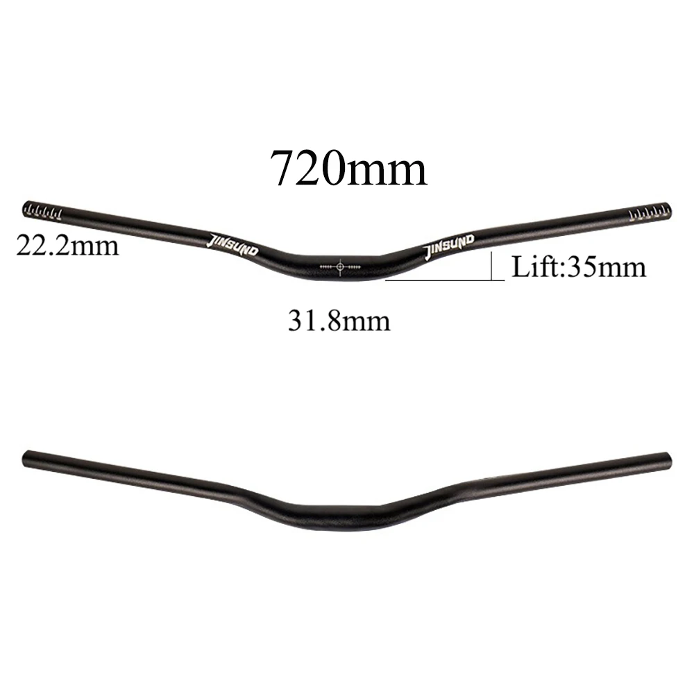JINSUND Downhill Cross-Country High-Intensity Tapered Lenker, Mountainbike Aluminiumlegierung, 680/720/780mm, Lenkererhöhung 35mm