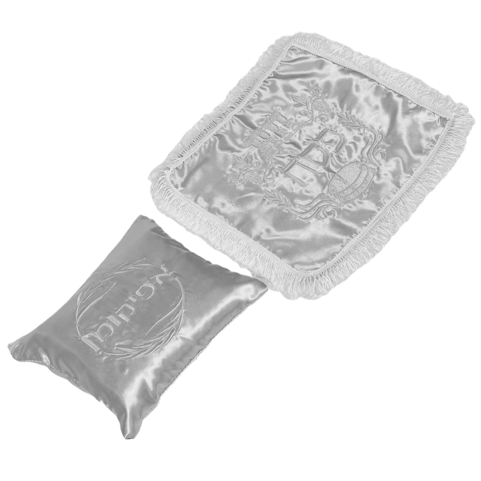 

2 Pcs Holiday Party Cookie Bags Hanukkah Candy Favor Elegant Embroidered Satin Vienna Treat Containers Gift Pouches Packaging