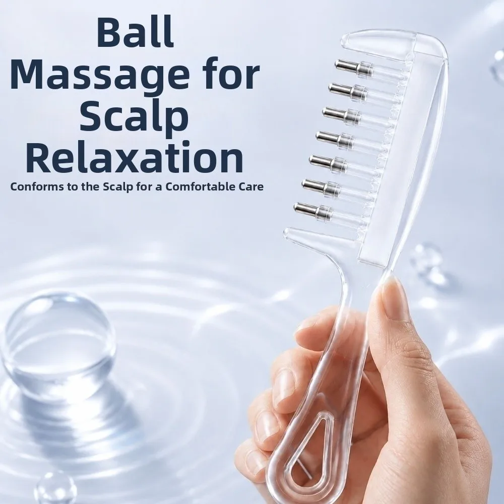 Transparent Scalp Liquid Guide Comb Anti-Static Anti-Frizz Essential Oil Applicator Even Flow with Visible Tank Reservoir