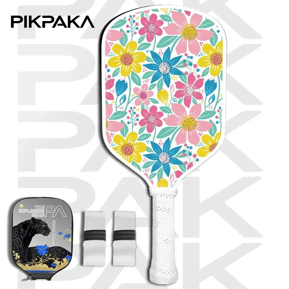 Pickleball مجداف الألياف الزجاجية خفيفة الوزن 13 مللي متر العسل الأساسية الطاقة ومضرب الدبوس مع حقيبة شريط لحام الزهور الملونة #1