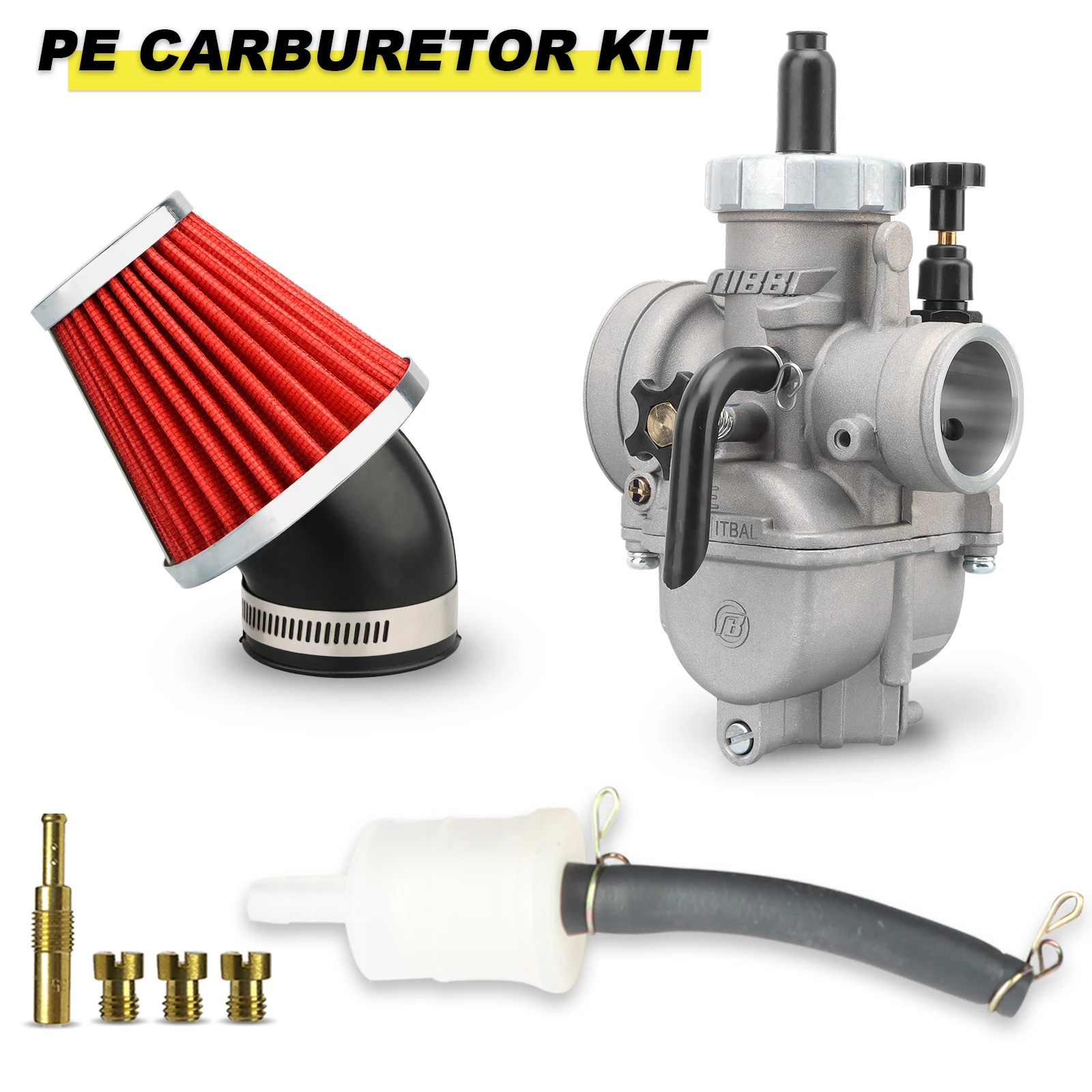 NIBBI Motorrad Vergaser Luftfilter Kit PE24mm/26mm/28mm/30mm Vergaser Mit Carb Jets für Yamaha Suzuki 2T 4T Moto Motor – Detail 3