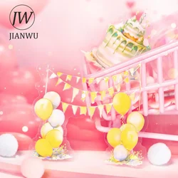 JIANWU Wishing Balloon Series Literary Flower Landscaping Material Collage PET Sticker Creative DIY Journal Stationery