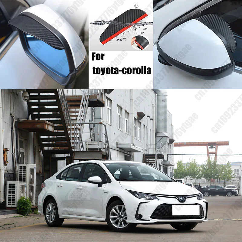 For toyota-corolla Car Rearview Mirror Rain Eyebrow Fiber Auto Rain Shield Rainscreen Reflector Rain Shield