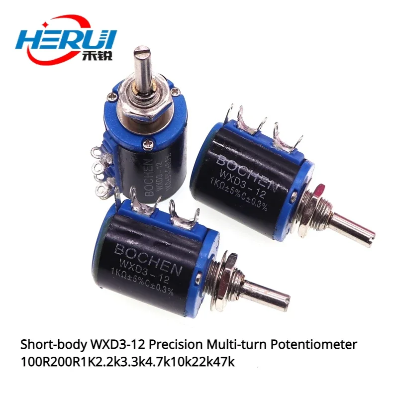 Short-body WXD3-12 Precision Multi-turn Potentiometer 100R200R1K2.2k3.3k4.7k10k22k47k