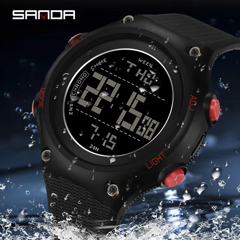 Sanda 2141 Top-Marke 2023 Outdoor-Sport Herren uhren Multifunktions wasserdichte digitale Herren uhr Chronograph Relogio Masculino