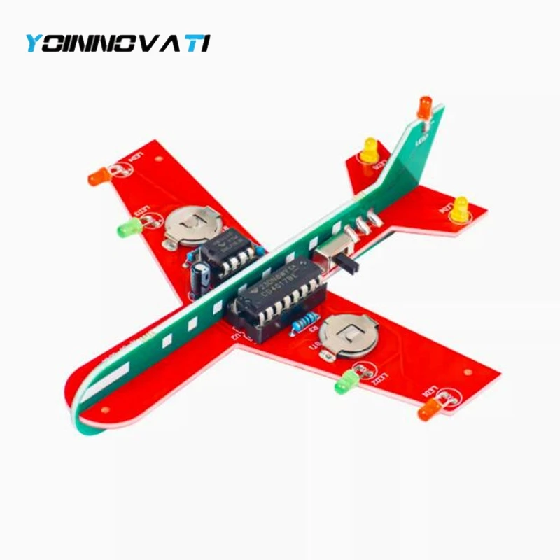 DIY Airplane Electronic Kit LED Flashing Simulate Aircraft Suite Soldering Project Practice For STEM School Student Learning