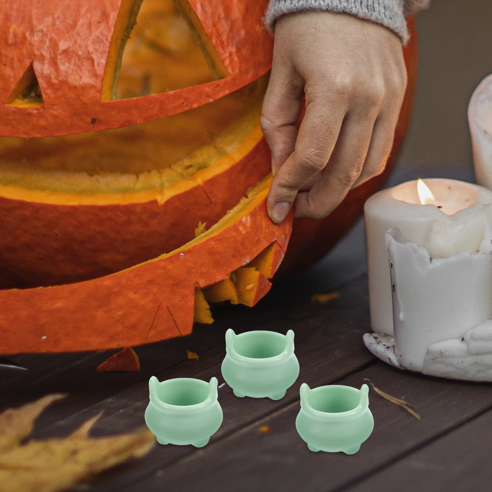 24 pezzi micro paesaggio decorazione della casa vaso grande miniature di Halloween giocattoli accessori ornamenti stufa plastica sfusa