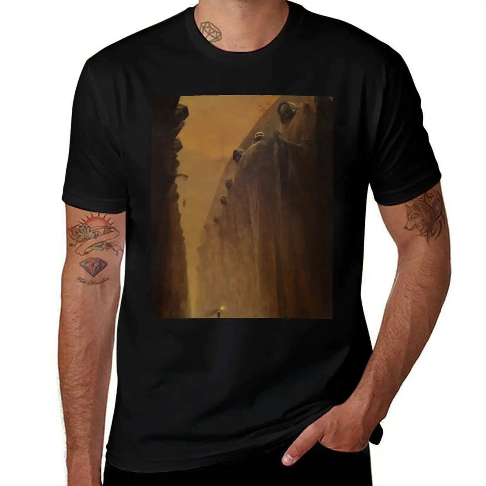 Untitled (Death Valley) by Zdzislaw Beksinski T-Shirt t shirts for man pack cotton T-Shirt