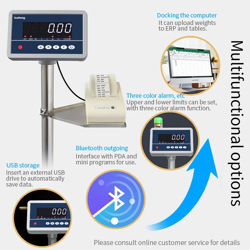 HTW-P Label and Receipt Printing Platform Scale Optional USB Flash Drive Electronic Indicator Platform Scale