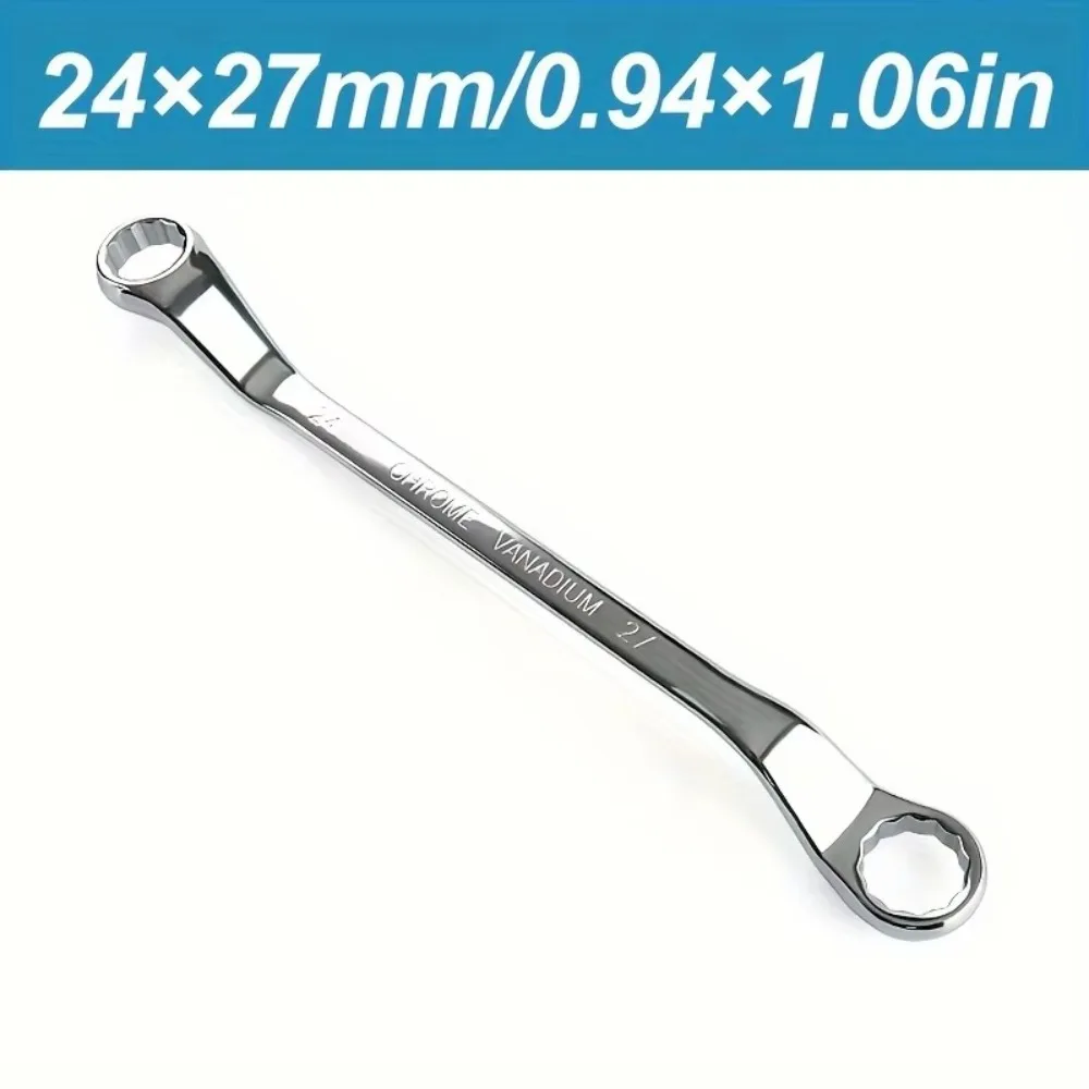 

Repair Tool Chrome Vanadium Steel Plum Wrench Dual Head 6-27mm Dual-purpose Wrench 45-Degree Eye Wrench