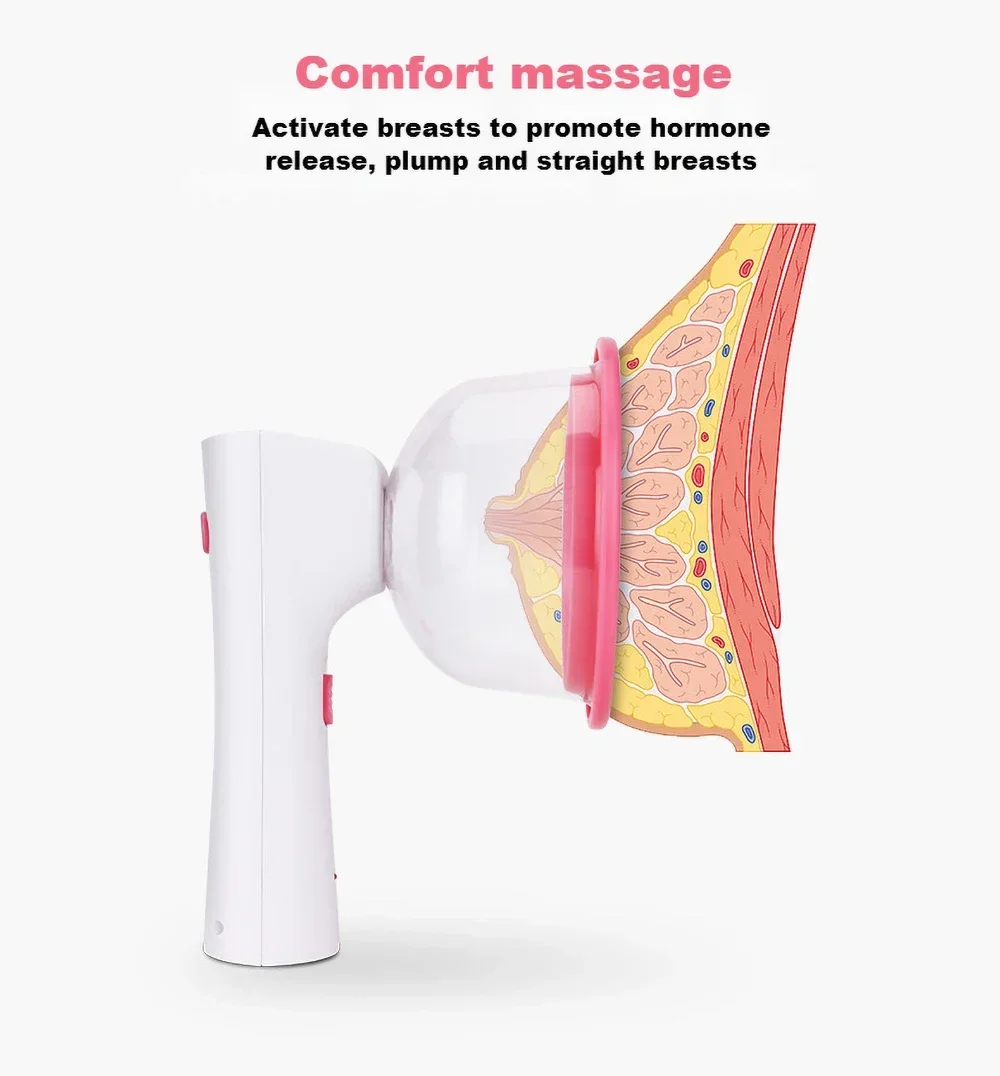 Electric Chest Massage Enhancement Instrument Single Double Vacuum Pump Cup Breast Enlargement and Firming Instrument