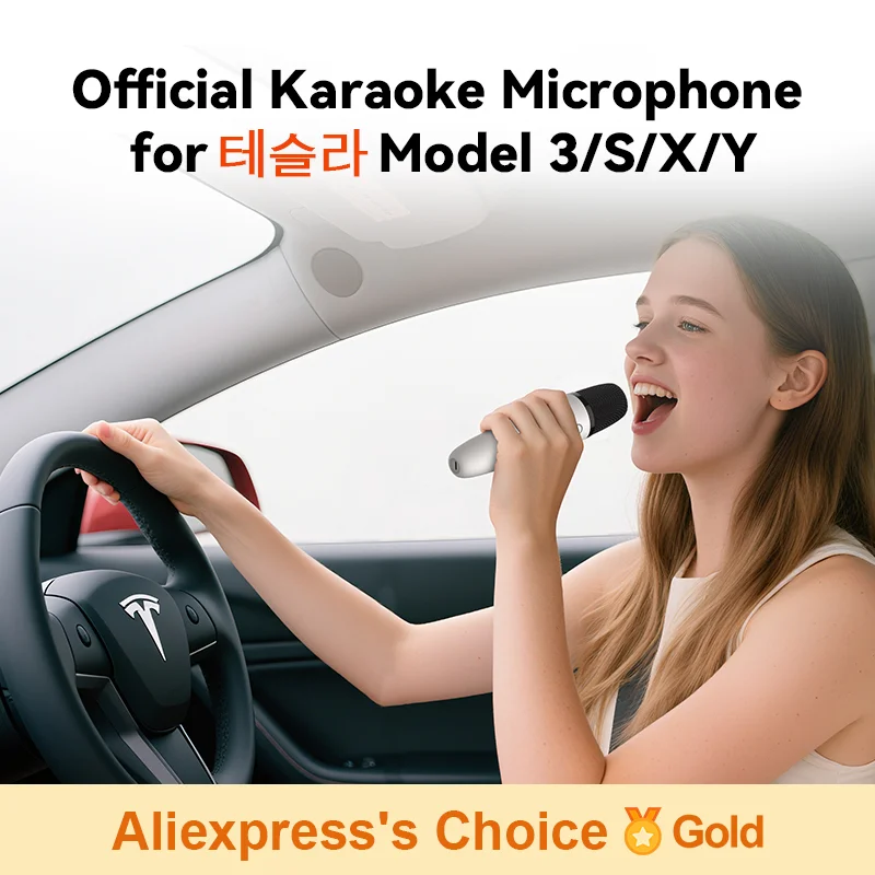 T1-테슬라 Car Karaoke Microphone, 테슬라 Rechargeable Caraoke Mic with USB-A & USB-C Receiver, Plug to Use，No Need Pair