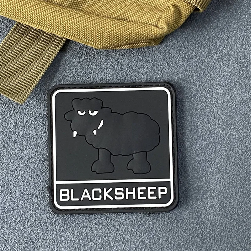 Zwarte Schapen Patch Fun Tactische Militaire Badge PVC Klittenband Rugzak Kleding Decoratie Accessoires Sticker Armband