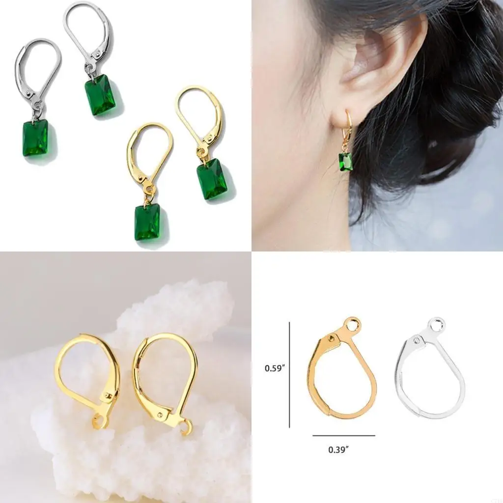 

100pcs Leverback Earwire Gold Earrings Hooks Jewelry Making Findings DIY Anti-rust French Gifts for Women