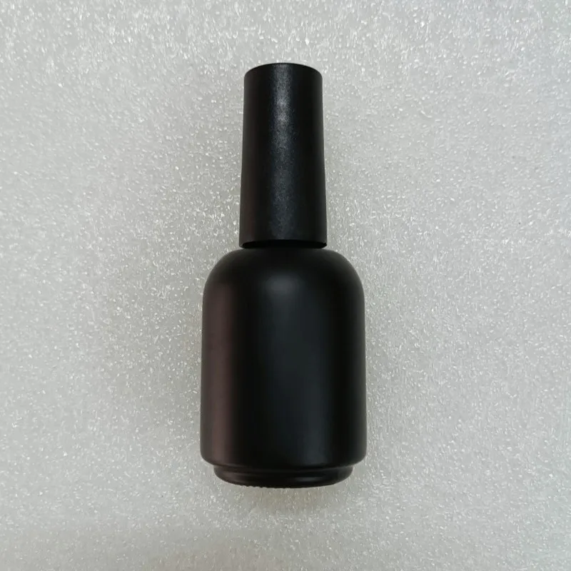 5 Stück 20 ml Glas-Nagellackflaschen, leer, mattschwarz, nachfüllbare Nagellackbehälter mit Pinsel und Verschluss – Detail 6