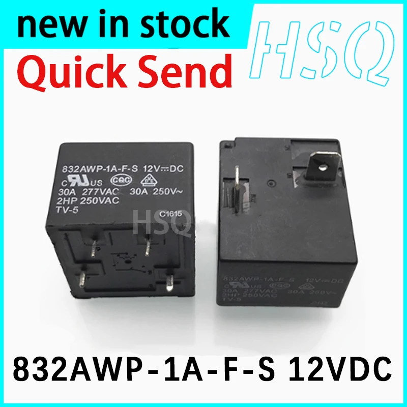 2PCS New 832AWP-1A-F-S 12VDC 4-pin 2-plug Relay