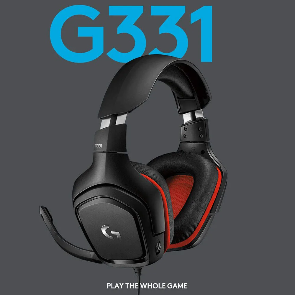 

Logitech G331 Wired Over Ear Gaming Headphones, 50 mm Audio Drivers, Rotating Leatherette Ear Cups, 3.5 mm Audio Jack, with mic