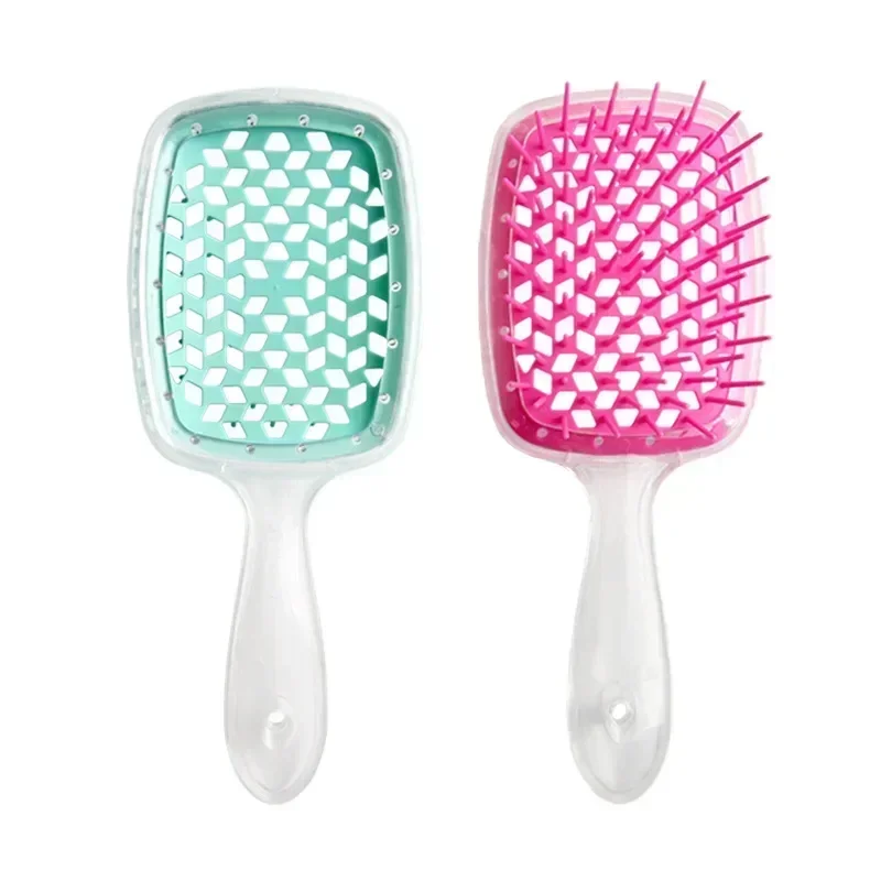 Fluffy Hair Styling Comb Hollow Hairdressing Comb Smoothing Honeycomb Comb Plastic Head Massage Brush Dry Wet Hollow Out Brush